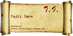 Tajti Imre névjegykártya